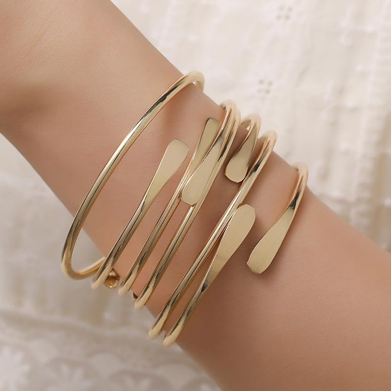 RINTOLER Store 16Pcs Gold Bangle Bracelets for Women - Multi Layer Stackable Textured Bracelets Boho Jewelrys Set. - Image 2